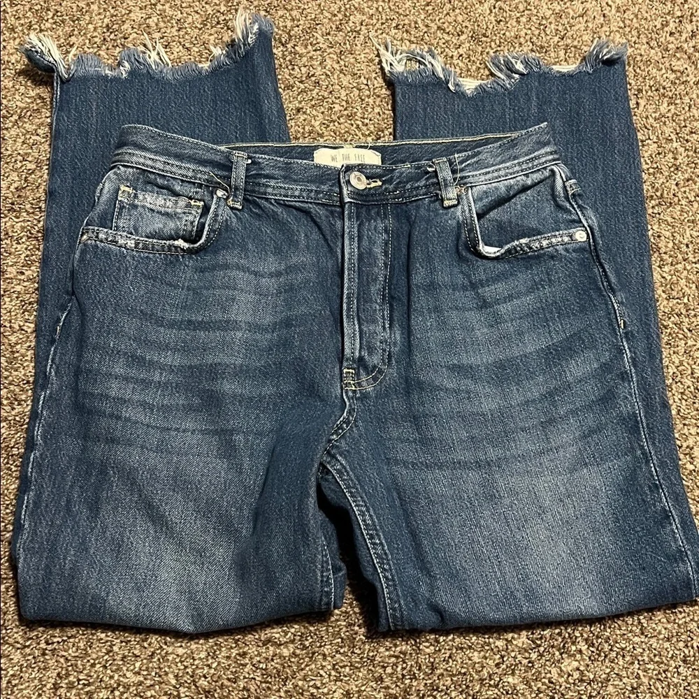 WE THE FREE distressed cropped jeans